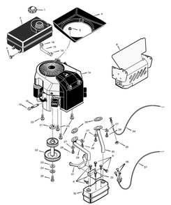 Engine Mount Assembly Diagram and Parts List for 425611X99A 2001 Briggs and Stratton Lawn Tractor
